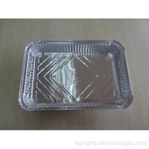 Aluminium Foil Food Containers Rectangle With Cardboard Lid